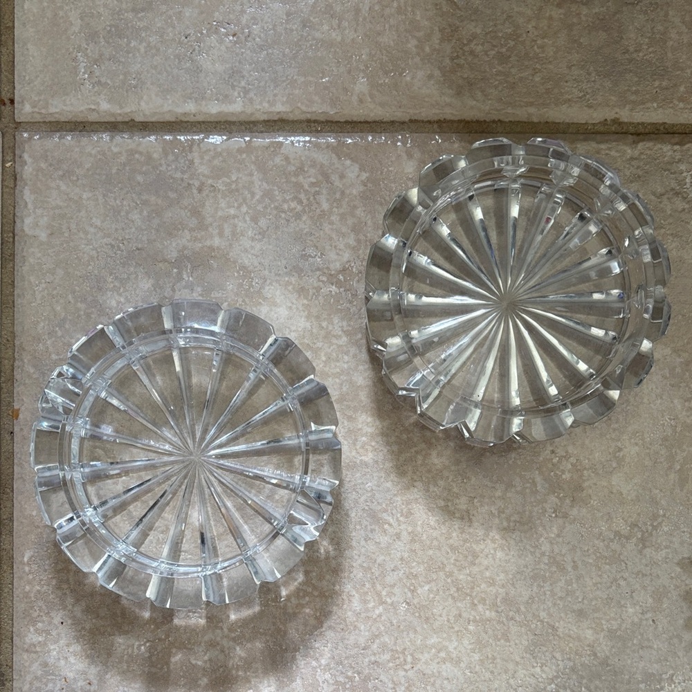 Vintage Elegant Clear Glass Ashtrays